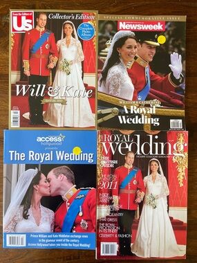 4 Royal Wedding Magazines Prince William + Princess Catherine Kate Middleton